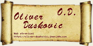 Oliver Dušković vizit kartica